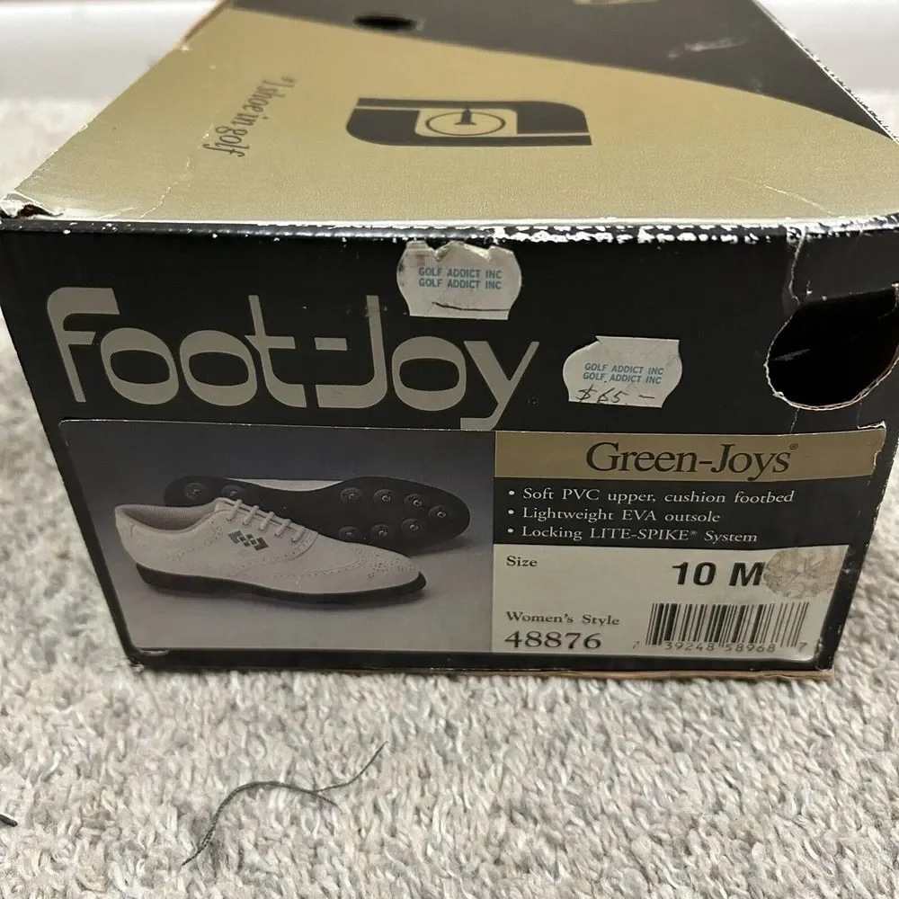 Footjoy Greenjoy Golf Shoes Women's 10 M White Metal‎ Spikes New W Defects